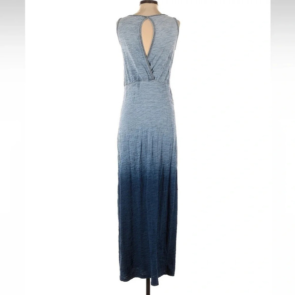 C&C California Blue Indigo Ombre Keyhole Cotton Maxi Dress Size Small S - Picture 3 of 3